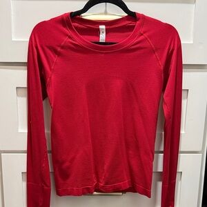 lululemon athletica Vibrant Red Long Sleeve Tee